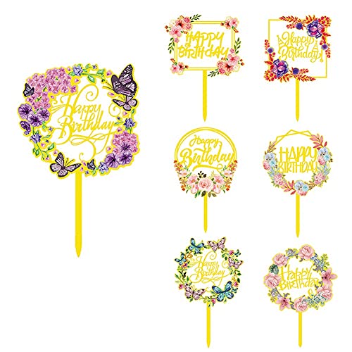 PAMENET 7 Stück bedruckte Einsätze "Happy Birthday" Widget Göttin Dessert Dekoration Kuchen Einsatz PAMENET 7 Stück bedruckte Einsätze "Happy Birthday" Widget Göttin Dessert Dekoration Kuchen Einsatz von PAMENET