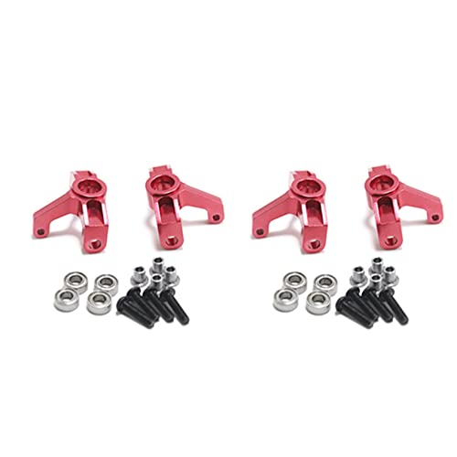 PAMENET Vorderradsitz für Lenkschale aus Metall, 4 Stück, mit Lager-Upgrade-Teilen für 144001 1/14 RC Auto, Rot von PAMENET