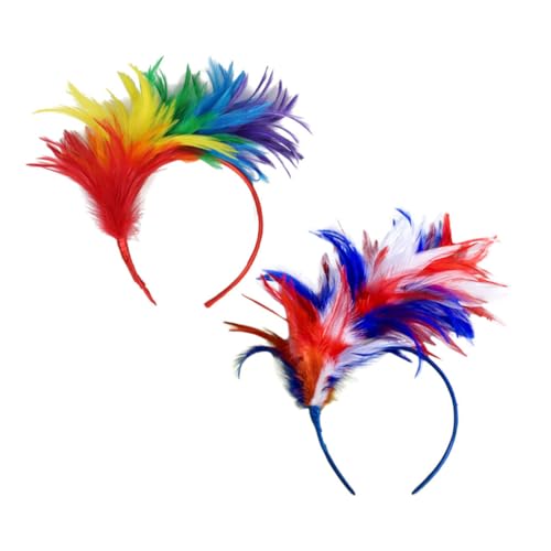 PAMINGONO 2 Stück Farbige Federhaarbänder für Verstellbares Damen Stirnband für Halloween Karneval und Parties Leichtes Haarschmuck Accessoire für Rollenspiele PAMINGONO 2 Stück Farbige Federhaarbänder für Verstellbares Damen Stirnband für Halloween Karneval und Parties Leichtes Haarschmuck Accessoire für Rollenspiele von PAMINGONO