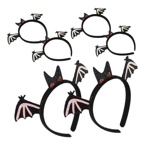 PAMINGONO 6 Stück Halloween Haarreif mit Fledermausflügeln Glitzerndes Stirnband Leichtes Kostüm Accessoire für Damen Bequemer Sitz für Halloween Party Cosplay und Foto Requisiten von PAMINGONO
