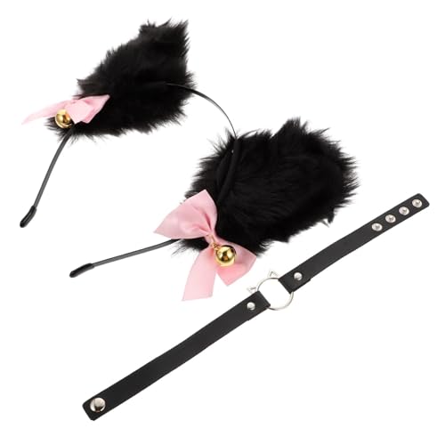 PAMINGONO Katzenohren Haarreif und Weicher Plüsch halskragen Leichtes Komfortables Cosplay Accessoire für Party und Fotos Dekorativ und Langlebig Einzigartiges Design von PAMINGONO