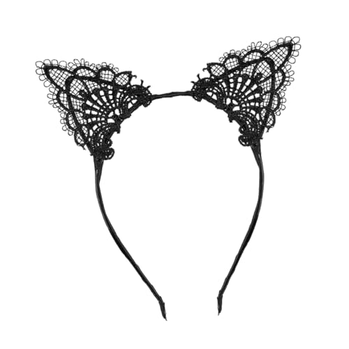 PAMINGONO Schwarzes Spitzen haarband mit Katzenohren Festliches Cosplay zubehör für Weihnachts Karnevalspartys Modischer Haarschmuck für Damen und Mädchen PAMINGONO Schwarzes Spitzen haarband mit Katzenohren Festliches Cosplay zubehör für Weihnachts Karnevalspartys Modischer Haarschmuck für Damen und Mädchen von PAMINGONO