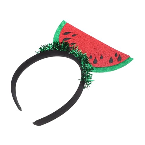 PAMINGONO Wassermelonen Stirnband mit Pailletten Elastisches Haarband für Frauen und Mädchen Hawaii Party Haarschmuck Verstellbarer Haarreifen Süßes Obst Design für Sommer und Alltag von PAMINGONO