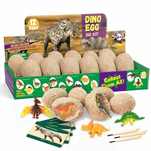 PAMIYO Dino Ausgrabungsset für Kinder, 12 Stück Dinosaurier Eier Ausgraben Dino Ei Spielzeug Party Dino Eier zum Ausgraben Dinosaurier Spielzeug ab 4 5 6 7 8 9 10 Jahre Geschenk für Kinder PAMIYO Dino Ausgrabungsset für Kinder, 12 Stück Dinosaurier Eier Ausgraben Dino Ei Spielzeug Party Dino Eier zum Ausgraben Dinosaurier Spielzeug ab 4 5 6 7 8 9 10 Jahre Geschenk für Kinder von PAMIYO