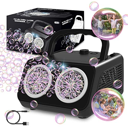 PANACARE 2.0 Automatische Seifenblasenmaschine, Tragbar Professional Bubble Machine 20000+ Bubbles/Min mit Seifenblasenwasser/26 Löchers, Kinder Geschenk für Kinder/Hochzeit/Geburtstag/Bühne/Party von PANAMALAR