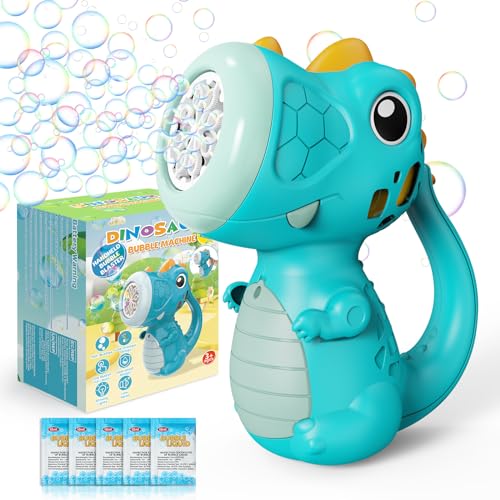 PANACARE Bubble Gun for Kids Dino Seifenblasenspielzeug Kleinkind,Dinosaurier Seifenblasenmaschine 5000+ Blasen/Min mit Seifenblasenlösung für Hochzeit/Geburtstag/Party von PANAMALAR