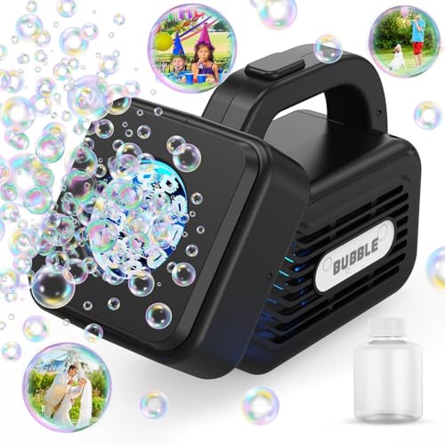 PANACARE Tragbare Automatischer Seifenblasenmaschine, Kinder MINI Blasenmaschine 5000+ Blasen pro Minute, Elektrisches Blasenspielzeug für Kinder/Hochzeit/Geburtstag/Party (P81728-Black) von PANAMALAR