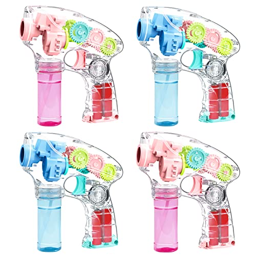 Panacare Seifenblasenpistole, Seifenblasenmaschine Gun für Kinder 1500+ Blasen pro Minute mit Seifenblasenlösung*2, Bubble Gun Seifenblasenspielzeug für Kinder/Geburtstag/Party, Blasenmaschine 4PCS von PANAMALAR