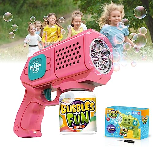 Panamalar Elektronische Seifenblasenpistole, Bubble Gun Kinder mit Seifenblasenlösung, Bubble Machine Toys 5000+ Blasen Outdoor Geschenk für Geburtstag/Party/Hochzeit, Bubble Gun 3-10Jahr von PANAMALAR