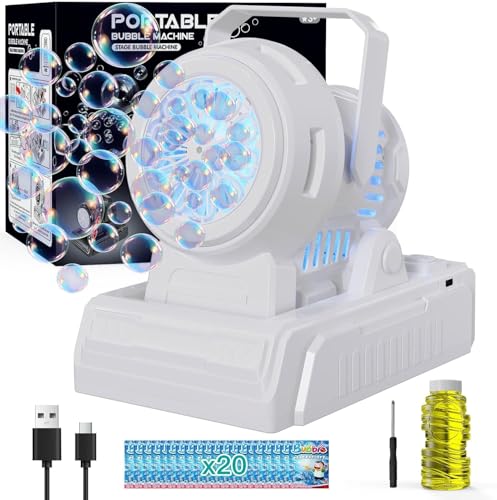 Seifenblasenmaschine, automatisch, für Kinder, 10.000 + Blasen pro Minute, tragbar, wiederaufladbar, mit 6 großen Löchern/2 Lösungen für den Außenbereich, Hochzeit, Party, Schwarz Seifenblasenmaschine, automatisch, für Kinder, 10.000 + Blasen pro Minute, tragbar, wiederaufladbar, mit 6 großen Löchern/2 Lösungen für den Außenbereich, Hochzeit, Party, Schwarz von PANAMALAR