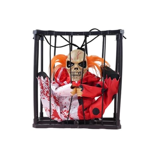 Gruselige Schädelkäfig-Requisiten, schreiende Halloween-Dekoration, beweglich, aktiviert, Animation, Totenkopf-Requisiten für den Außenbereich, Urlaubsanzeige, Partyzubehör für Halloween-Dekoration Gruselige Schädelkäfig-Requisiten, schreiende Halloween-Dekoration, beweglich, aktiviert, Animation, Totenkopf-Requisiten für den Außenbereich, Urlaubsanzeige, Partyzubehör für Halloween-Dekoration von PANGBOER