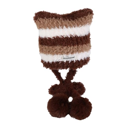 Gestreifte Strickmütze, Halloween, gestreift, Kätzchen-Ohr-Hut, 2000er Jahre, Mädchen, Party, Cosplay, Party, Mütze, Kopfbedeckung Gestreifte Strickmütze, Halloween, gestreift, Kätzchen-Ohr-Hut, 2000er Jahre, Mädchen, Party, Cosplay, Party, Mütze, Kopfbedeckung von PANHDK