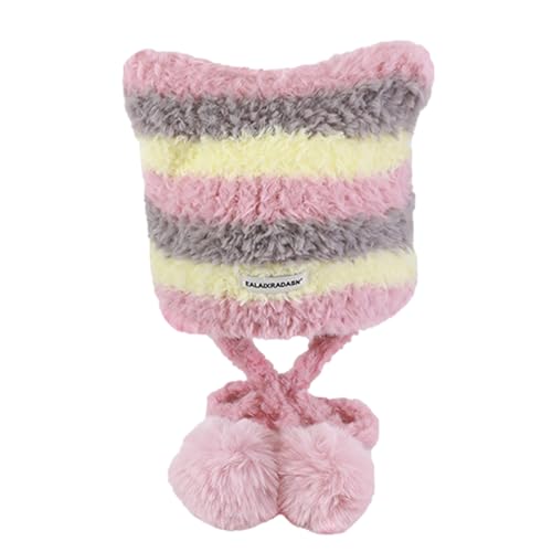 Gestreifte Strickmütze, Halloween, gestreift, Kätzchen-Ohr-Hut, 2000er Jahre, Mädchen, Party, Cosplay, Party, Mütze, Kopfbedeckung Gestreifte Strickmütze, Halloween, gestreift, Kätzchen-Ohr-Hut, 2000er Jahre, Mädchen, Party, Cosplay, Party, Mütze, Kopfbedeckung von PANHDK