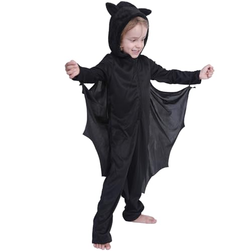 Halloween-Vampir-Fledermaus-Kostüm, Fledermaus-Umhang, Halloween, Fledermaus, Reißverschluss, Hoodie, Overall für Kinder, Herren, Halloween-Party Halloween-Vampir-Fledermaus-Kostüm, Fledermaus-Umhang, Halloween, Fledermaus, Reißverschluss, Hoodie, Overall für Kinder, Herren, Halloween-Party von PANHDK