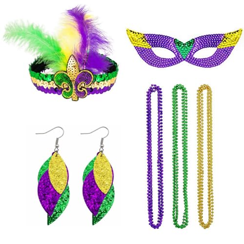 PANHDK Halloween-Kostüm für Damen, Pailletten, Ohrringe, Stirnband, Halskette PANHDK Halloween-Kostüm für Damen, Pailletten, Ohrringe, Stirnband, Halskette von PANHDK