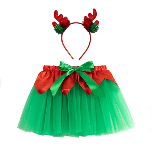 PANHDK Weihnachten Prinzessin Outfits Rock Weihnachtsbaum Hirsch Stirnband Weihnachtskostüm für Halloween Cosplay Verkleidung PANHDK Weihnachten Prinzessin Outfits Rock Weihnachtsbaum Hirsch Stirnband Weihnachtskostüm für Halloween Cosplay Verkleidung von PANHDK