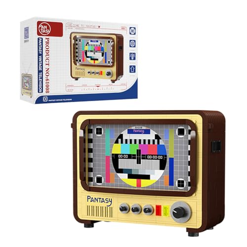PANTASY BRICKKK Retro TV Baukasten, Vintage-Fernsehmodell aus Bausteinen, ideal für Erwachsene Sammler und Kindheitserinnerungen von PANTASY