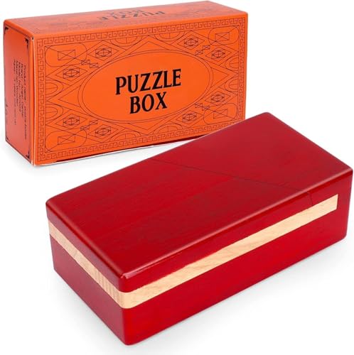 Impossible Mystery Puzzle Box, geheimer Öffnungsmechanismus, versteckte Schubladenherausforderung (Rot) von PANTSLINE
