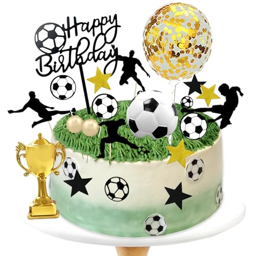 28 Stück Tortendeko Fussball Fußball Spieler Torte Dekorationen Fussball Geburtstag Deko Personalisierte Kinder Fußball Fussball Deko Sport Thema Geburtstag Party Suppplies von PANYI
