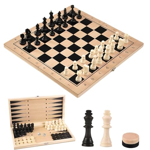 Schachspiel aus Holz 3-In-1 Chess Tragbar Schach für Kinder Chess Board Set Klappbar Hochwertiges Schachbrett Lernspielzeug für Kinderrrr Schachspiel aus Holz 3-In-1 Chess Tragbar Schach für Kinder Chess Board Set Klappbar Hochwertiges Schachbrett Lernspielzeug für Kinderrrr von PANYI