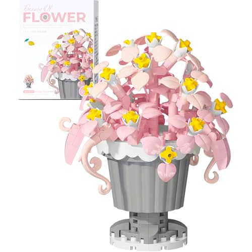 PANYI Mini BlüTe Bonsai Bausteine Kreative Pflanzenbausteine Pflanzen Bausteinspielzeug Mini Bausteine Set Geeignet für Jungen und MäDchen üBer 10 Jahre Alt von PANYI