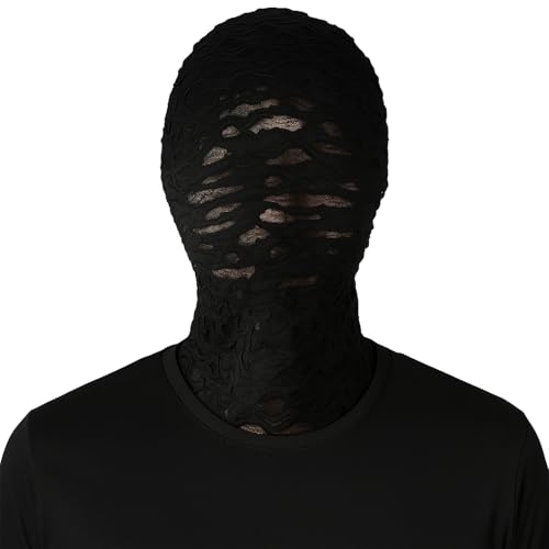 PANYI Vollgesichtsmaske Halloween Vollgesichtsmaske Schwarz Halloween Maske Atmungsaktiv Vollgesichts Haubenmasken Geeignet Für Halloween Horrorpartys Spukhäuser und Mehr Wiederverwendbar (15x15cm) von PANYI