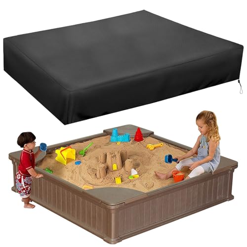 Sandkasten Abdeckung 120x120 Wasserdicht Staubdicht UV- Abdeckplane Sandkasten 210D Oxford-Stoff-Sandkastenabdeckung mit Kordelzug Geeignet für Gartenkinderspielzeug, kleine Gartenbadewanne von PANYI