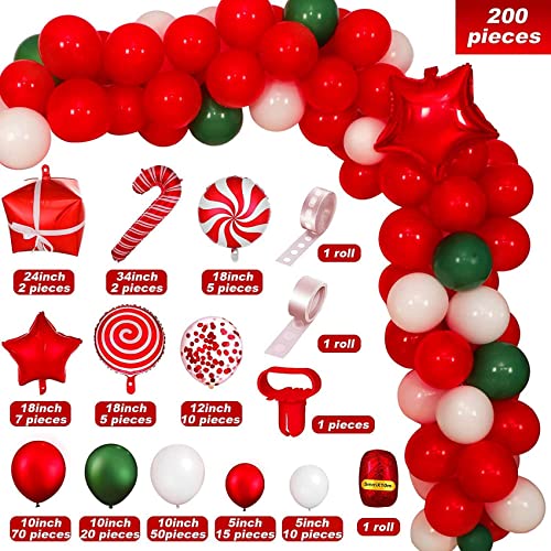 202-Teiliges Weihnachtslatex-Aluminiumfolien-Ballonketten-Set Neujahrsthema Urlaub Party Dekoration Geschenk Hintergrunddekoration von PAPAPI