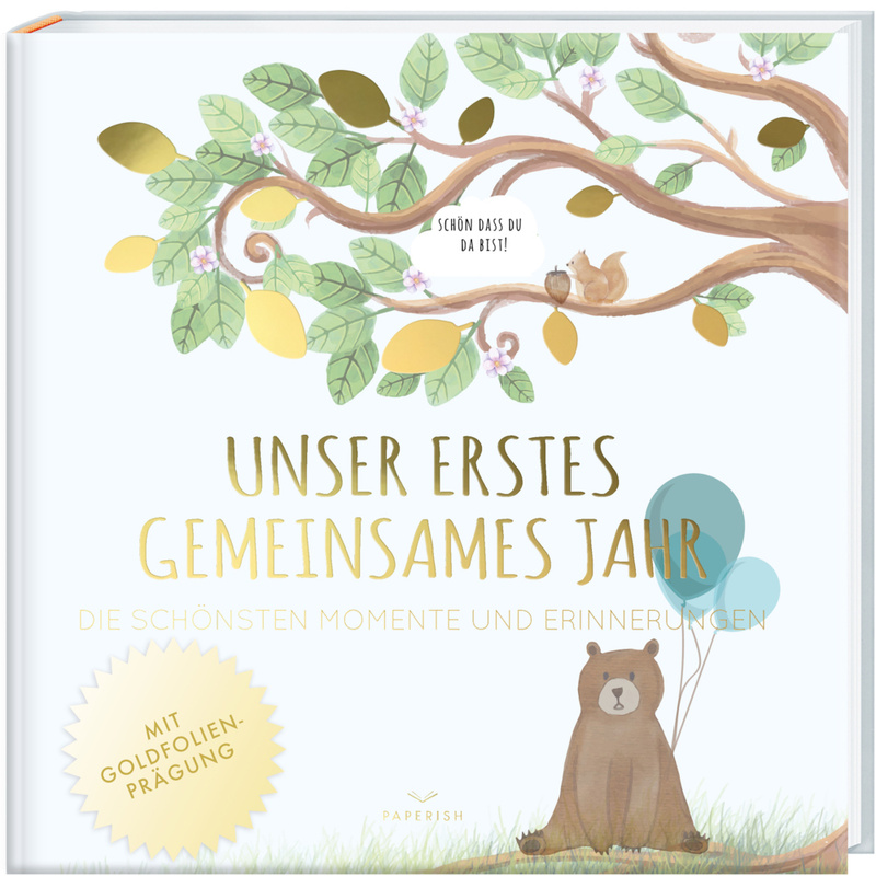 Babyalbum - UNSER ERSTES GEMEINSAMES JAHR (blau) von PAPERISH Verlag