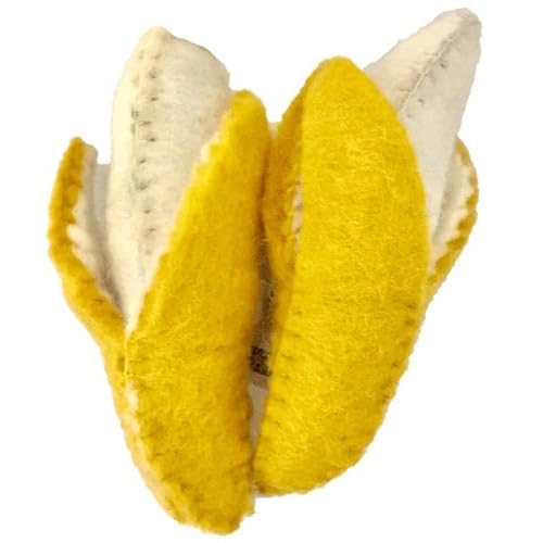 PAPOOSE TOYS Fruits en Laine Feutrée-2 Bananen-Lebensmittel, Mehrfarbig (PP604) von PAPOOSE TOYS