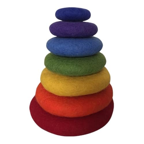PAPOOSE TOYS PP529 Galets en Laine feutrée Rainbow-7er Set Spielzeuge zum Stapeln und Einpassen, bunt PAPOOSE TOYS PP529 Galets en Laine feutrée Rainbow-7er Set Spielzeuge zum Stapeln und Einpassen, bunt von PAPOOSE TOYS
