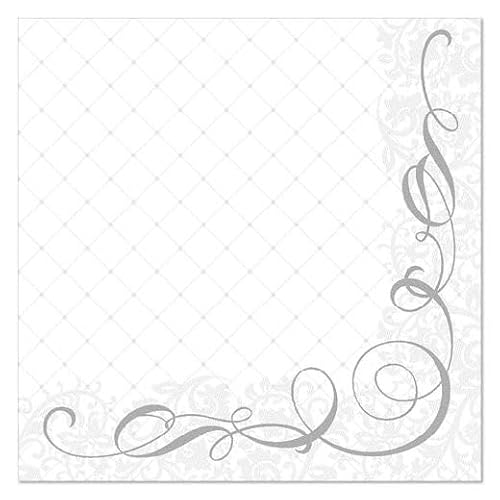 PAPSTAR 50 Servietten ROYAL Collection 1/4-Falz 40 cm x 40 cm Silber Megan von PAPSTAR