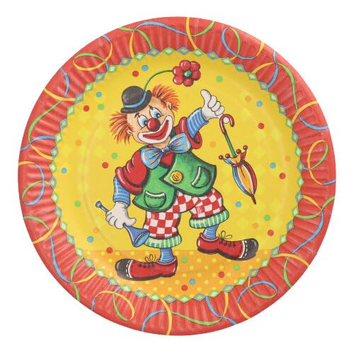 PAPSTAR 500 Teller, Pappe rund Ø 23 cm Clown von PAPSTAR