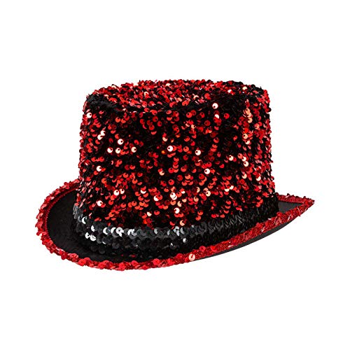 PAPSTAR NEU Damen-Zylinder mit Pailletten rot, KW 57-59 von PAPSTAR