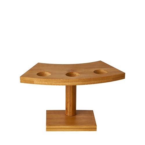 PAPSTAR Tray, Halter aus Bambus 9 cm x 16 cm x 7,6 cm für 3 Spitztüten von PAPSTAR