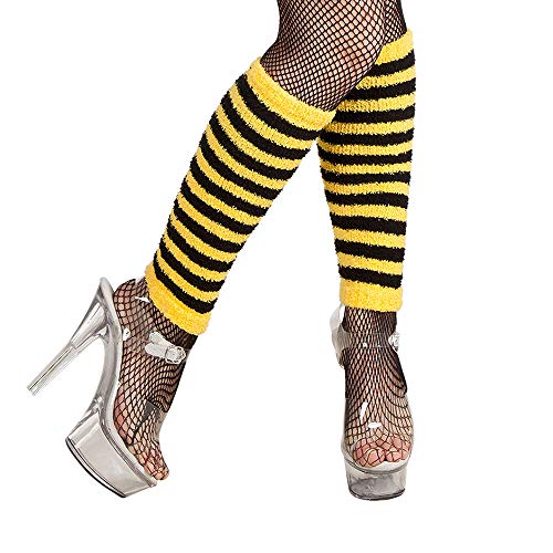 PAPSTAR Beinwärmer Biene, Schwarz-Gelb, 100% Polyester, Top Preis-Leistungsverhältnis, Ideal für Fasching & Karneval, Bienen-ähnliche Streifen, Schenkelhoch, Festive, Tier, Gestreift von PAPSTAR