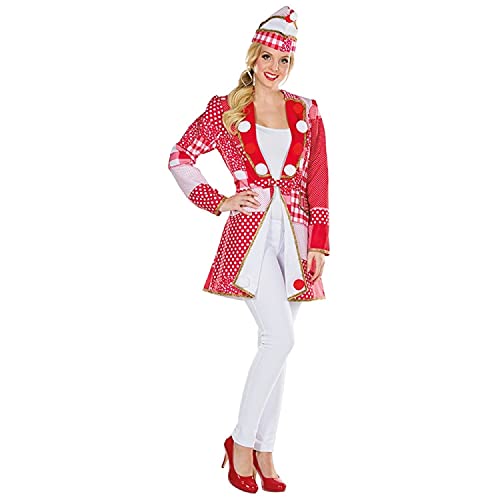 WOOOOZY Damen-Kostüm Karnevalsjacke Rot/Weiß, Gr. 42 - inklusive praktischem Kleidersack von PAPSTAR