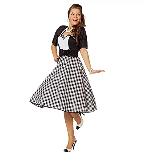 WOOOOZY Damen-Kostüm Rock'n'Roll, Gr. 52 - inklusive praktischem Kleidersack von PAPSTAR