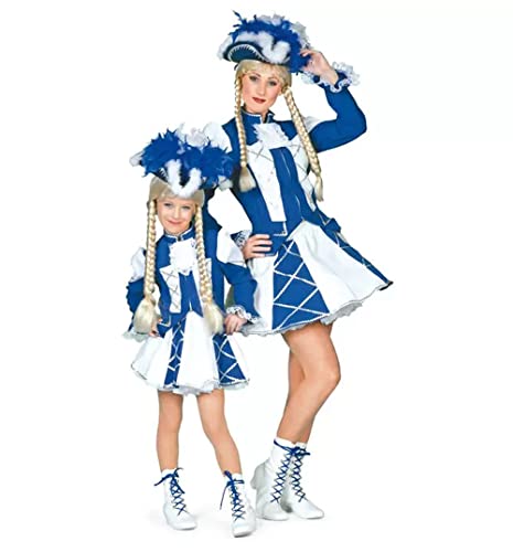 WOOOOZY Damen-Kostüm Tanzmariechen, blau-weiß, Gr. 42 - inklusive praktischem Kleidersack von PAPSTAR