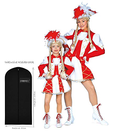 WOOOOZY Damen-Kostüm Tanzmariechen rot-weiß Gr. 46 - inklusive praktischem Kleidersack von PAPSTAR