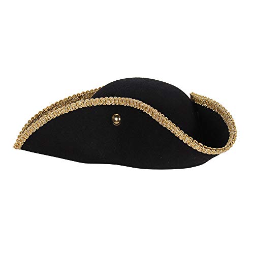 WOOOOZY Hut Piraten Dreispitz Deluxe, schwarz-Gold, hochwertig verarbeitet - Kopfweite 59 von PAPSTAR