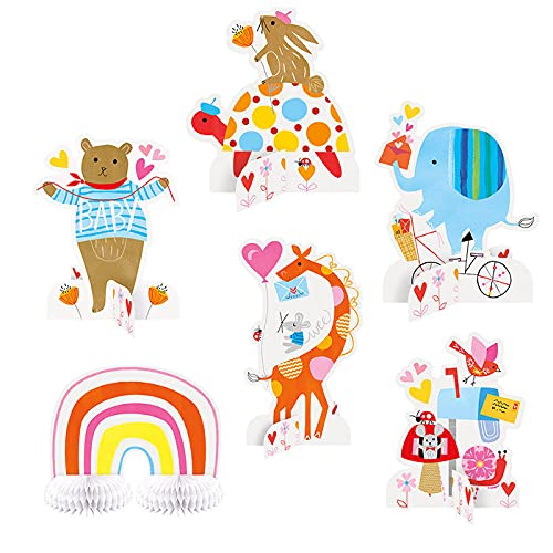 WOOOOZY NEU Tischaufsteller Zootiere als Dekoration für Baby Shower Party, 6 Stück von PAPSTAR