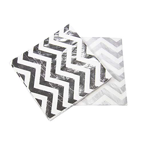 WOOOOZY Servietten Metallic Silber Glanz, 33cm, 20 St. von PAPSTAR