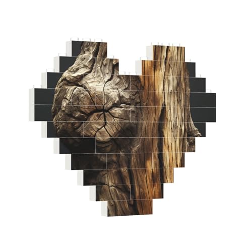 Baustein-Puzzle, Herz, Baumstamm, Baustein-Puzzle, Puzzles für Erwachsene, personalisiertes Fotoblock-Puzzle, Heimdekoration, 3D-Ziegel-Puzzle für Damen und Herren von PAQOLSMCKR