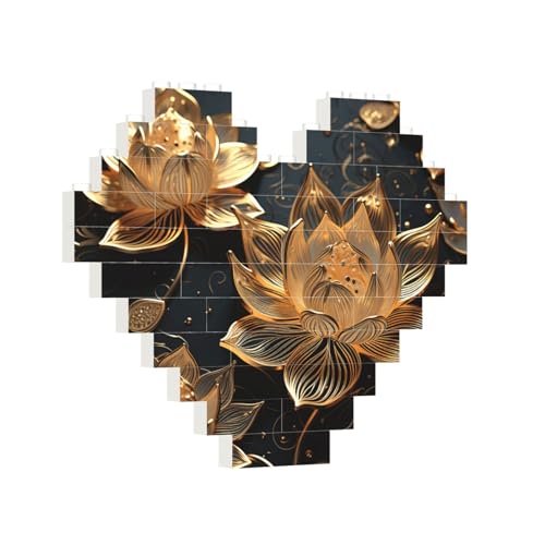 Baustein-Puzzle, Herz, Boho, Gold, Lotusblumen, Baustein-Puzzle, Puzzles für Erwachsene, personalisiertes Fotoblock-Puzzle, Heimdekoration, 3D-Ziegel-Puzzle für Damen und Herren Baustein-Puzzle, Herz, Boho, Gold, Lotusblumen, Baustein-Puzzle, Puzzles für Erwachsene, personalisiertes Fotoblock-Puzzle, Heimdekoration, 3D-Ziegel-Puzzle für Damen und Herren von PAQOLSMCKR