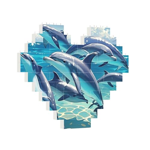 Baustein-Puzzle, Herz, Delfine, Kunst, Baustein-Puzzle, Puzzles für Erwachsene, personalisiertes Fotoblock-Puzzle, Heimdekoration, 3D-Ziegel-Puzzle für Damen und Herren Baustein-Puzzle, Herz, Delfine, Kunst, Baustein-Puzzle, Puzzles für Erwachsene, personalisiertes Fotoblock-Puzzle, Heimdekoration, 3D-Ziegel-Puzzle für Damen und Herren von PAQOLSMCKR