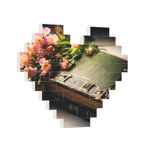 Baustein-Puzzle, Herz, altes Buch, Baustein-Puzzle, Puzzles für Erwachsene, personalisiertes Fotoblock-Puzzle, Heimdekoration, 3D-Ziegel-Puzzle für Damen und Herren Baustein-Puzzle, Herz, altes Buch, Baustein-Puzzle, Puzzles für Erwachsene, personalisiertes Fotoblock-Puzzle, Heimdekoration, 3D-Ziegel-Puzzle für Damen und Herren von PAQOLSMCKR