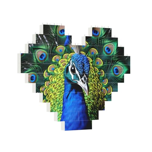 Baustein-Puzzle, Herz, blauer Pfau, Baustein-Puzzle, Puzzles für Erwachsene, personalisiertes Fotoblock-Puzzle, Heimdekoration, 3D-Stein-Puzzle für Damen und Herren Baustein-Puzzle, Herz, blauer Pfau, Baustein-Puzzle, Puzzles für Erwachsene, personalisiertes Fotoblock-Puzzle, Heimdekoration, 3D-Stein-Puzzle für Damen und Herren von PAQOLSMCKR