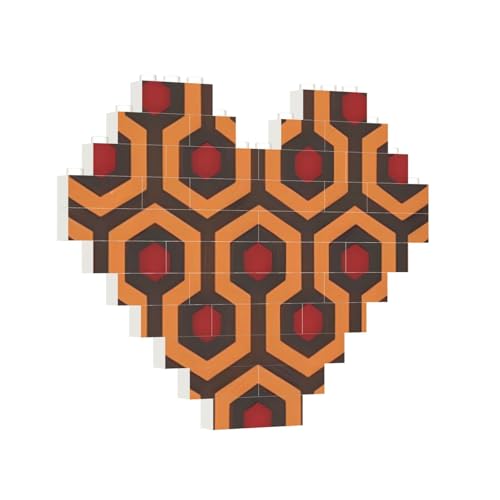 Baustein-Puzzle, Herz, glänzend, Overlook, Baustein-Puzzle, Puzzles für Erwachsene, personalisiertes Fotoblock-Puzzle, Heimdekoration, 3D-Stein-Puzzle für Damen und Herren von PAQOLSMCKR