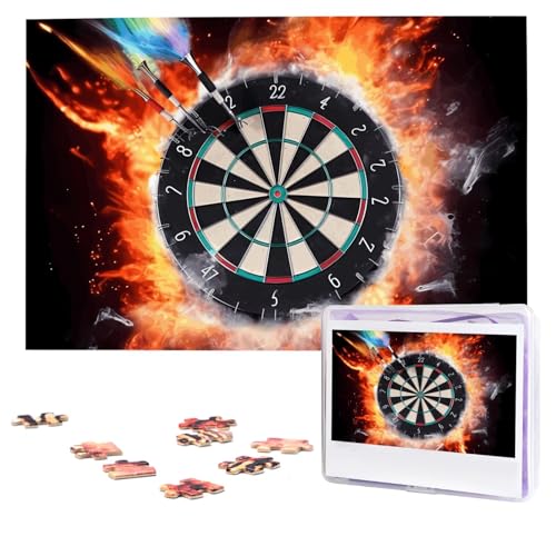 Puzzles, 1000 Teile, personalisierbar, Dartscheiben-Puzzle, anspruchsvolles Bild mit Aufbewahrungstasche, Fotopuzzle für Erwachsene, Hochzeit (75 x 50 cm) von PAQOLSMCKR
